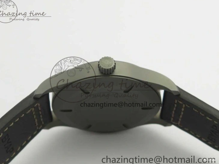 MIROTIME 0113 SmartChoice Mark XVIII IW327006 Titanium M+F 1:1 Best Edition Black Dial on Brown Leather Strap A 7145